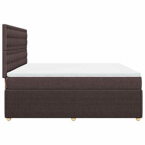 Κρεβάτι Boxspring με Στρώμα Σκούρο Καφέ 180x200 εκ Υφασμάτινο - Pakobazaar