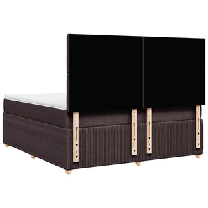 Κρεβάτι Boxspring με Στρώμα Σκούρο Καφέ 180x200 εκ Υφασμάτινο - Pakobazaar