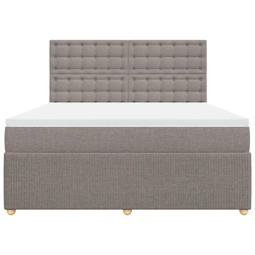 Κρεβάτι Boxspring με Στρώμα Taupe 180x200 εκ. Υφασμάτινο - Pakobazaar