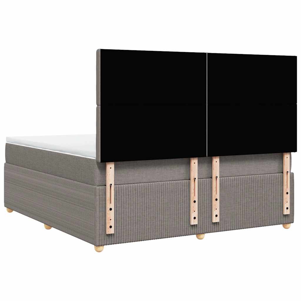 Κρεβάτι Boxspring με Στρώμα Taupe 180x200 εκ. Υφασμάτινο - Pakobazaar