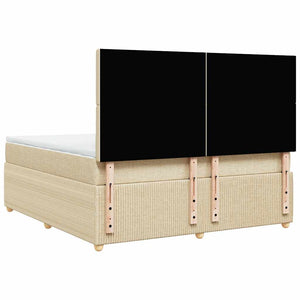 Κρεβάτι Boxspring με Στρώμα Κρεμ 180x200 εκ. Υφασμάτινο - Pakobazaar