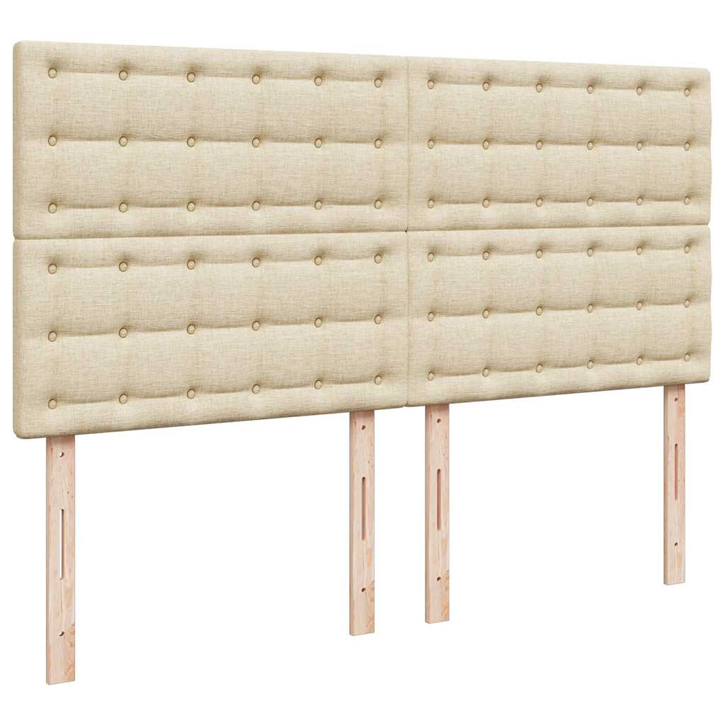 Κρεβάτι Boxspring με Στρώμα Κρεμ 180x200 εκ. Υφασμάτινο - Pakobazaar