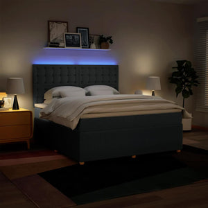 Κρεβάτι Boxspring με Στρώμα Μπλε 180x200 εκ. Υφασμάτινο - Pakobazaar