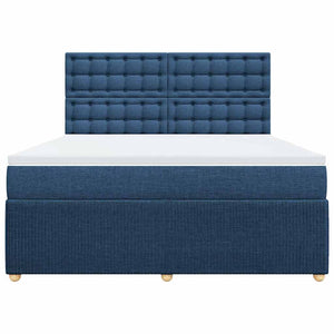 Κρεβάτι Boxspring με Στρώμα Μπλε 180x200 εκ. Υφασμάτινο - Pakobazaar