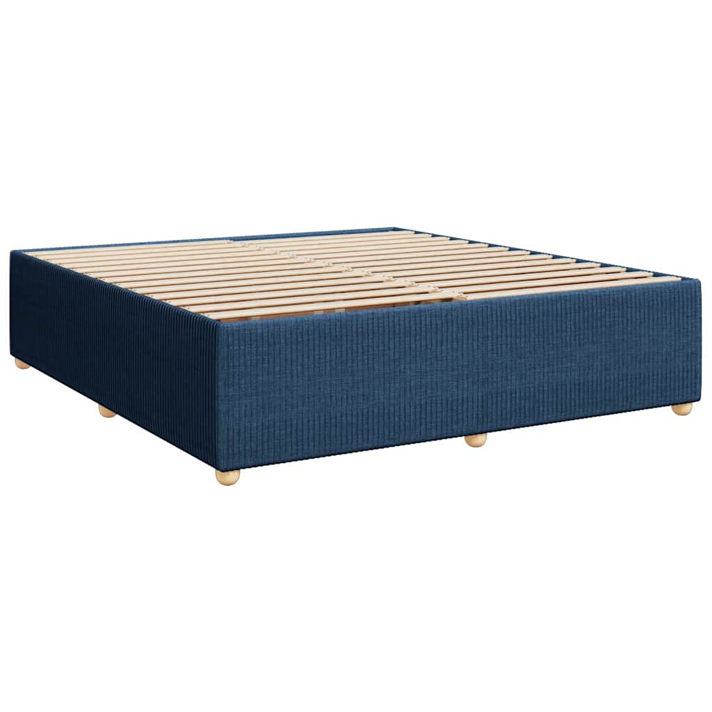Κρεβάτι Boxspring με Στρώμα Μπλε 180x200 εκ. Υφασμάτινο - Pakobazaar