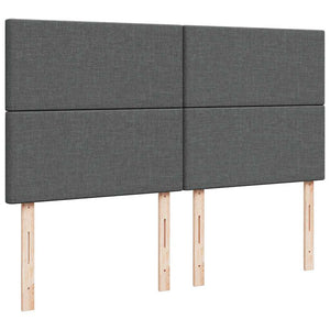 Κρεβάτι Boxspring με Στρώμα Σκούρο Γκρι 200x200 εκ. Υφασμάτινο