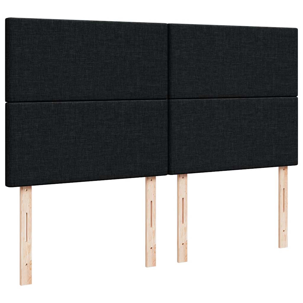Κρεβάτι Boxspring με Στρώμα Μαύρο 200x200 εκ. Υφασμάτινο - Pakobazaar