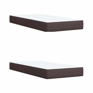Κρεβάτι Boxspring με Στρώμα Σκούρο Καφέ 200x200 εκ. Υφασμάτινο - Pakobazaar