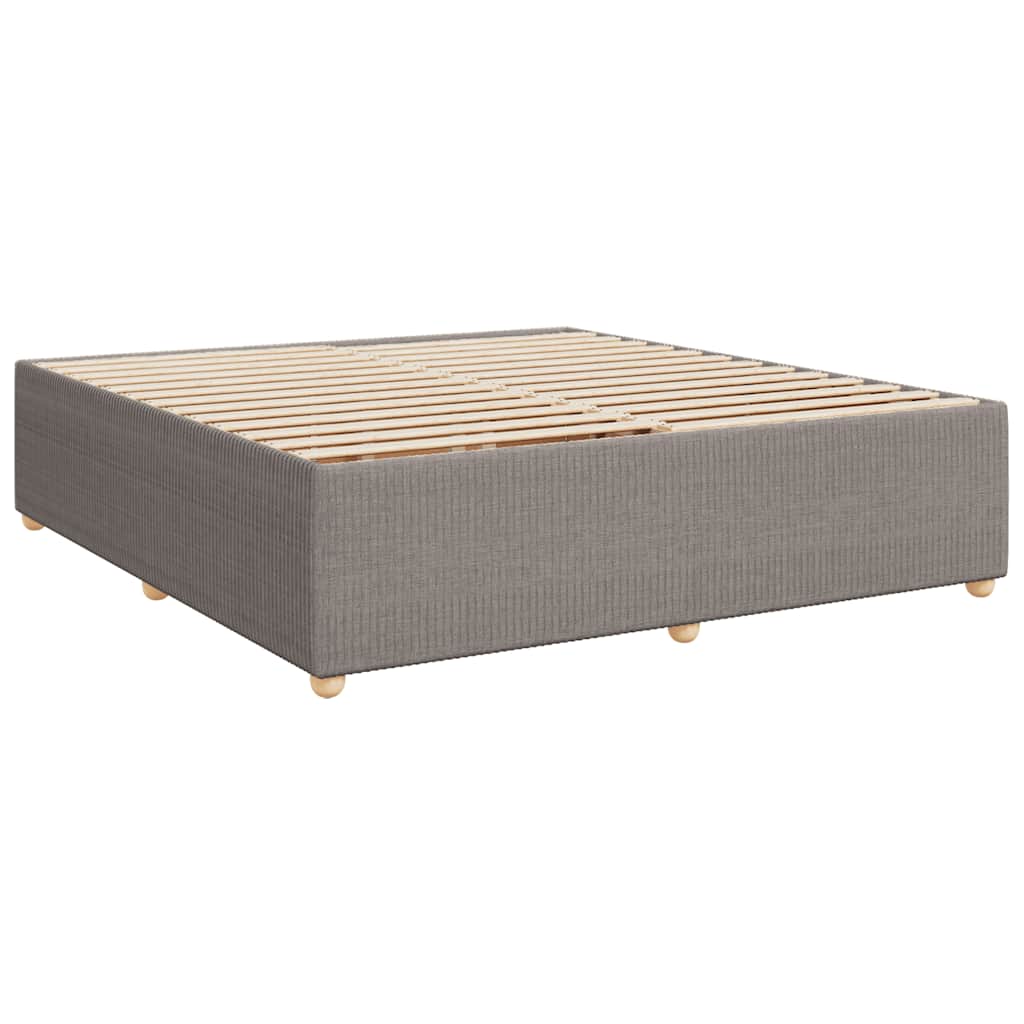 Κρεβάτι Boxspring με Στρώμα Taupe 200x200 εκ. Υφασμάτινο - Pakobazaar