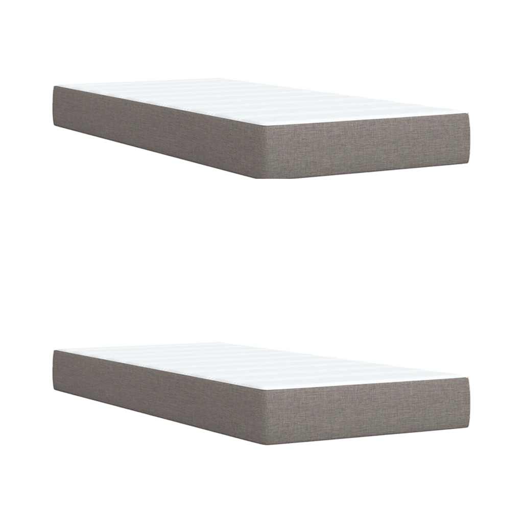 Κρεβάτι Boxspring με Στρώμα Taupe 200x200 εκ. Υφασμάτινο - Pakobazaar