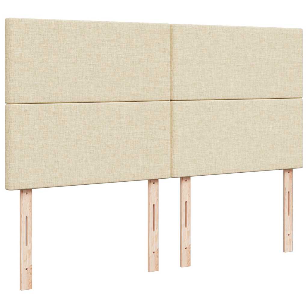 Κρεβάτι Boxspring με Στρώμα Κρεμ 200x200 εκ. Υφασμάτινο