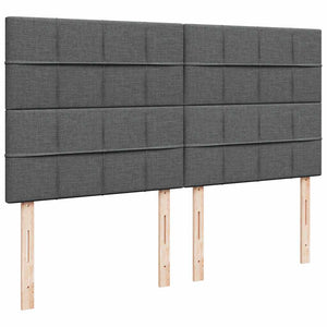 Κρεβάτι Boxspring με Στρώμα Σκούρο Γκρι 200x200 εκ. Υφασμάτινο - Pakobazaar
