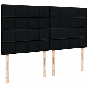 Κρεβάτι Boxspring με Στρώμα Μαύρο 200x200 εκ. Υφασμάτινο - Pakobazaar