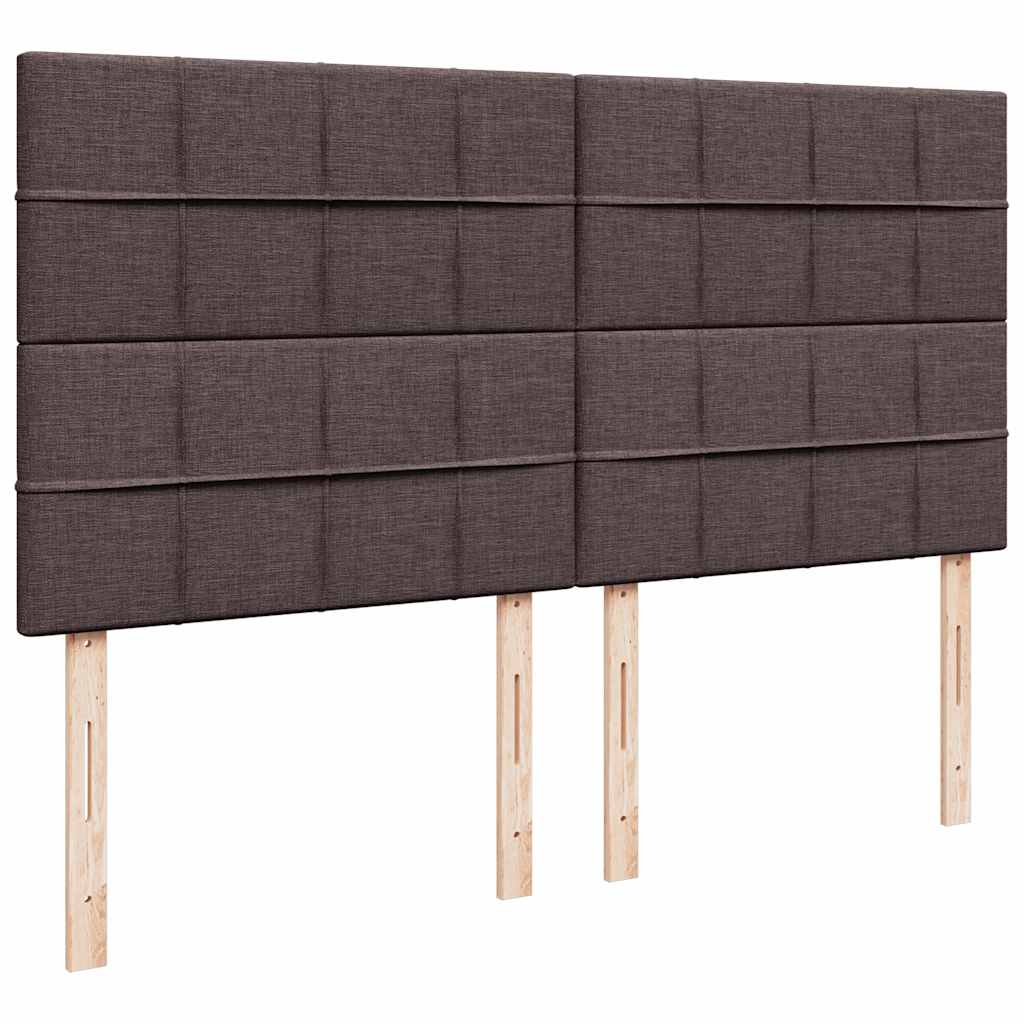 Κρεβάτι Boxspring με Στρώμα Σκούρο Καφέ 200x200 εκ. Υφασμάτινο