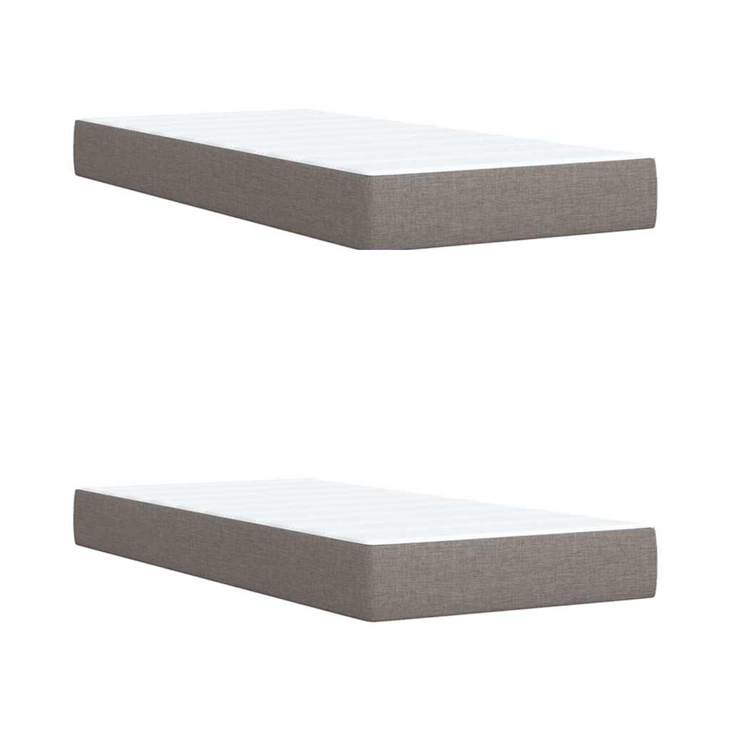 Κρεβάτι Boxspring με Στρώμα Taupe 200x200 εκ. Υφασμάτινο - Pakobazaar