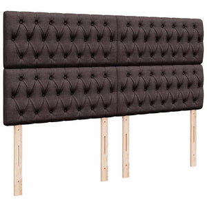 Κρεβάτι Boxspring με Στρώμα Σκούρο Καφέ 200x200 εκ. Υφασμάτινο - Pakobazaar