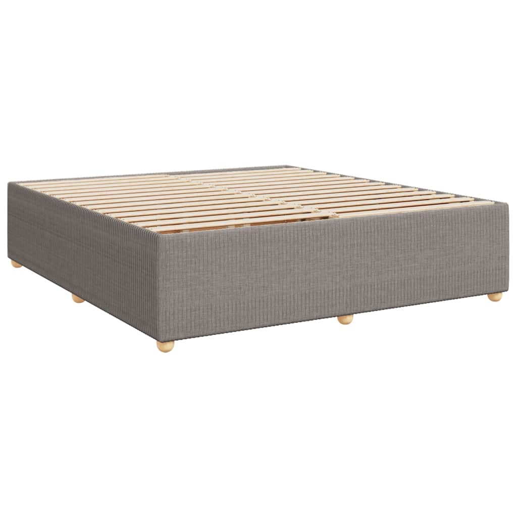 Κρεβάτι Boxspring με Στρώμα Taupe 200x200 εκ. Υφασμάτινο - Pakobazaar