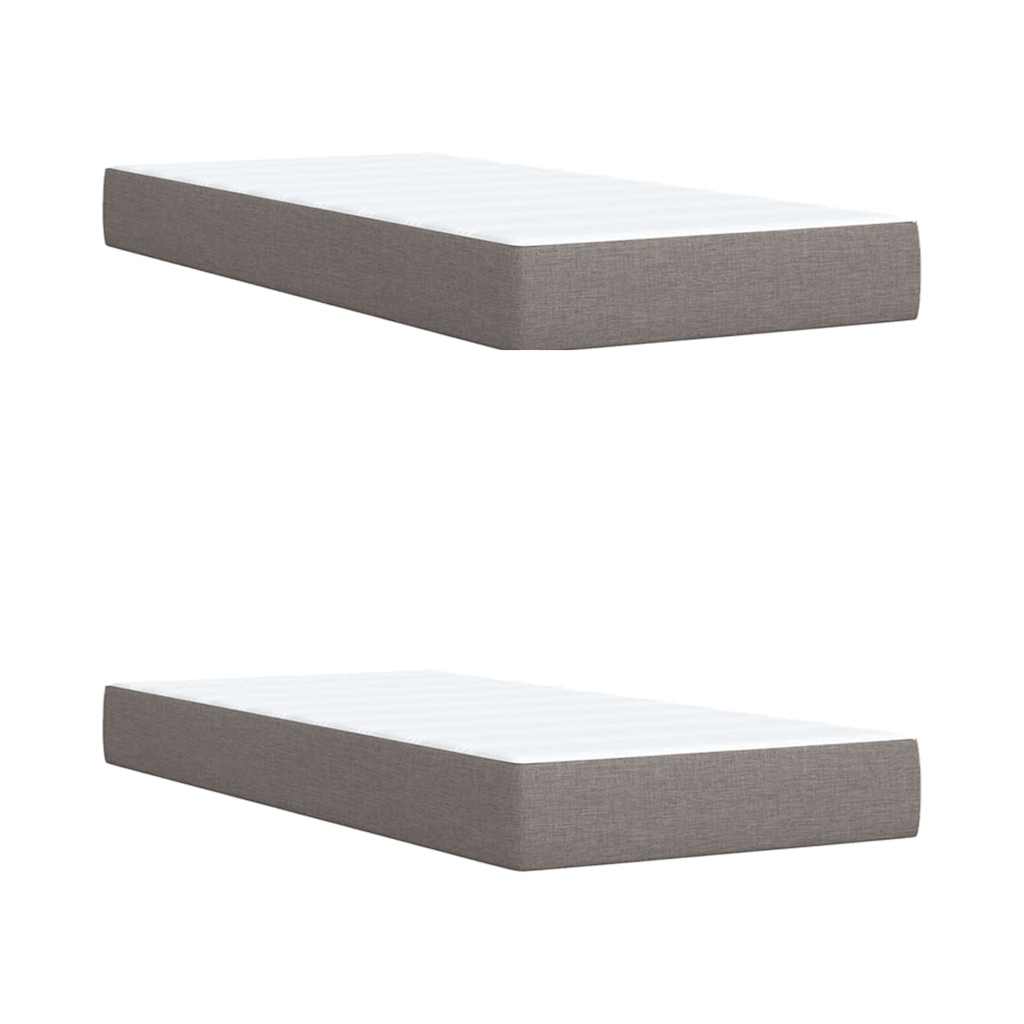 Κρεβάτι Boxspring με Στρώμα Taupe 200x200 εκ. Υφασμάτινο - Pakobazaar