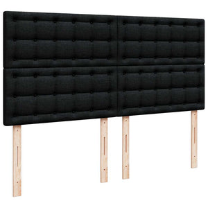 Κρεβάτι Boxspring με Στρώμα Μαύρο 200x200 εκ. Υφασμάτινο - Pakobazaar