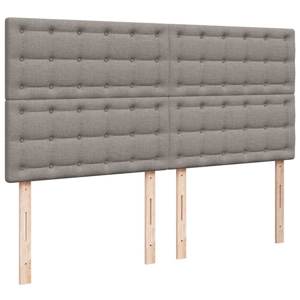 Κρεβάτι Boxspring με Στρώμα Taupe 200x200 εκ. Υφασμάτινο - Pakobazaar