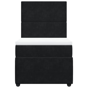 Κρεβάτι Boxspring με Στρώμα Μαύρο 80 x 200 εκ. Βελούδινο - Pakobazaar