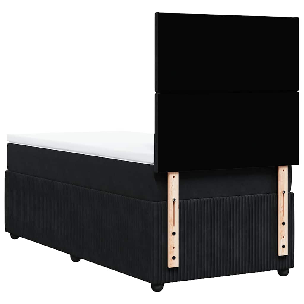 Κρεβάτι Boxspring με Στρώμα Μαύρο 80 x 200 εκ. Βελούδινο - Pakobazaar