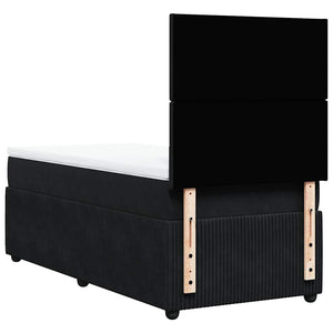 Κρεβάτι Boxspring με Στρώμα Μαύρο 80 x 200 εκ. Βελούδινο - Pakobazaar