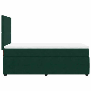 Κρεβάτι Boxspring με Στρώμα Σκούρο Πράσινο 80x200 εκ. Βελούδινο - Pakobazaar