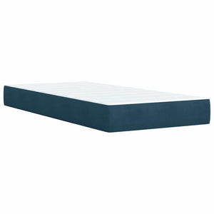 Κρεβάτι Boxspring με Στρώμα Μπλε 80 x 200 εκ. Βελούδινο - Pakobazaar