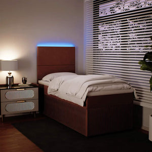 Κρεβάτι Boxspring με Στρώμα Ροζ 80 x 200 εκ. Βελούδινο