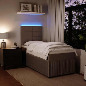 Κρεβάτι Boxspring με Στρώμα Ανοιχτό Γκρι 80x200 εκ. Βελούδινο - Pakobazaar