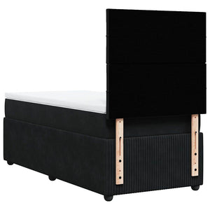 Κρεβάτι Boxspring με Στρώμα Μαύρο 80 x 200 εκ. Βελούδινο - Pakobazaar