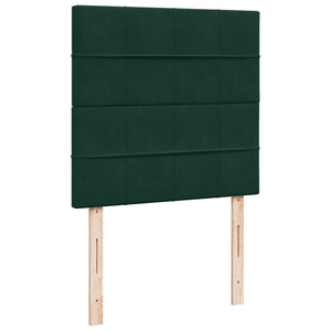 Κρεβάτι Boxspring με Στρώμα Σκούρο Πράσινο 80x200 εκ. Βελούδινο - Pakobazaar