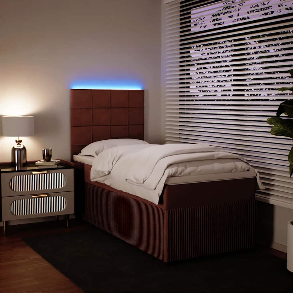 Κρεβάτι Boxspring με Στρώμα Ροζ 80 x 200 εκ. Βελούδινο