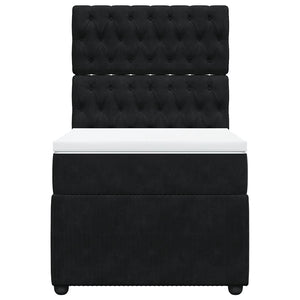 Κρεβάτι Boxspring με Στρώμα Μαύρο 80 x 200 εκ. Βελούδινο - Pakobazaar