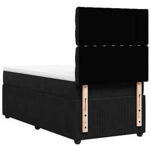 Κρεβάτι Boxspring με Στρώμα Μαύρο 80 x 200 εκ. Βελούδινο - Pakobazaar