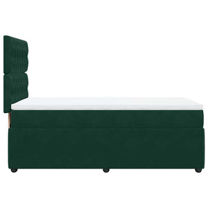 Κρεβάτι Boxspring με Στρώμα Σκούρο Πράσινο 80x200 εκ. Βελούδινο - Pakobazaar