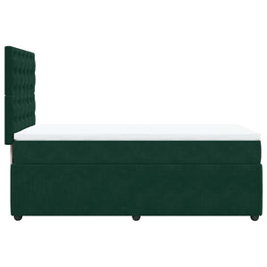 Κρεβάτι Boxspring με Στρώμα Σκούρο Πράσινο 80x200 εκ. Βελούδινο - Pakobazaar