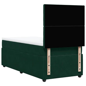 Κρεβάτι Boxspring με Στρώμα Σκούρο Πράσινο 80x200 εκ. Βελούδινο - Pakobazaar