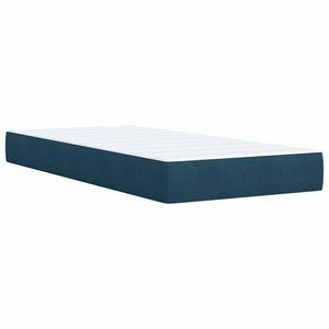 Κρεβάτι Boxspring με Στρώμα Μπλε 80 x 200 εκ. Βελούδινο - Pakobazaar