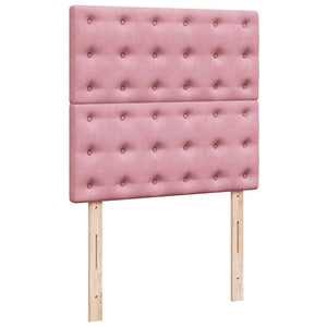 Κρεβάτι Boxspring με Στρώμα Ροζ 80 x 200 εκ. Βελούδινο - Pakobazaar