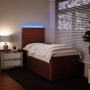Κρεβάτι Boxspring με Στρώμα Ροζ 90x190 εκ. Βελούδινο - Pakobazaar
