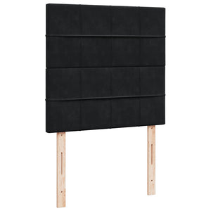 Κρεβάτι Boxspring με Στρώμα Μαύρο 90x190 εκ. Βελούδινο - Pakobazaar