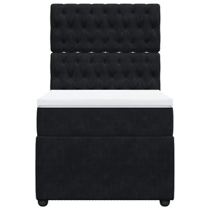 Κρεβάτι Boxspring με Στρώμα Μαύρο 90x190 εκ. Βελούδινο - Pakobazaar