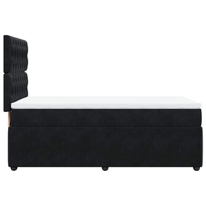 Κρεβάτι Boxspring με Στρώμα Μαύρο 90x190 εκ. Βελούδινο - Pakobazaar