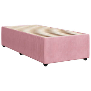 Κρεβάτι Boxspring με Στρώμα Ροζ 90x190 εκ. Βελούδινο - Pakobazaar