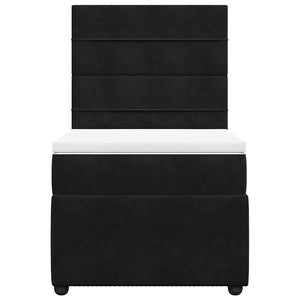 Κρεβάτι Boxspring με Στρώμα Μαύρο 90x200 εκ. Βελούδινο - Pakobazaar