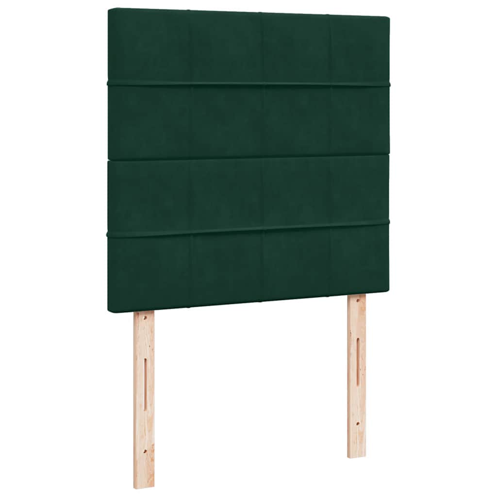 Κρεβάτι Boxspring με Στρώμα Σκούρο Πράσινο 90x200 εκ. Βελούδινο - Pakobazaar
