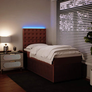 Κρεβάτι Boxspring με Στρώμα Ροζ 90x200 εκ. Βελούδινο - Pakobazaar