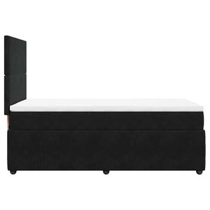 Κρεβάτι Boxspring με Στρώμα Μαύρο 100x200 εκ. Βελούδινο
